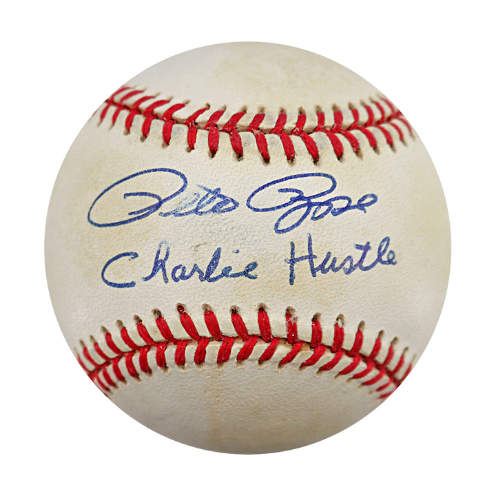 Pete Rose Cincinnati Reds Autographed Inscribed ONL Baseball JSA COA-2