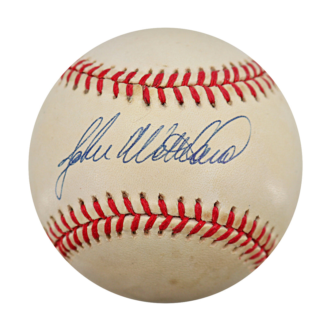 John Wetteland Yankees Autographed 96 World Series Logo Baseball LE /996 JSA COA