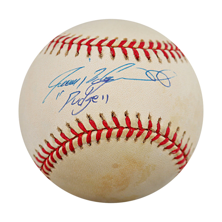 Ivan Rodriguez Texas Rangers Autographed Inscribed OAL Baseball JSA COA 
