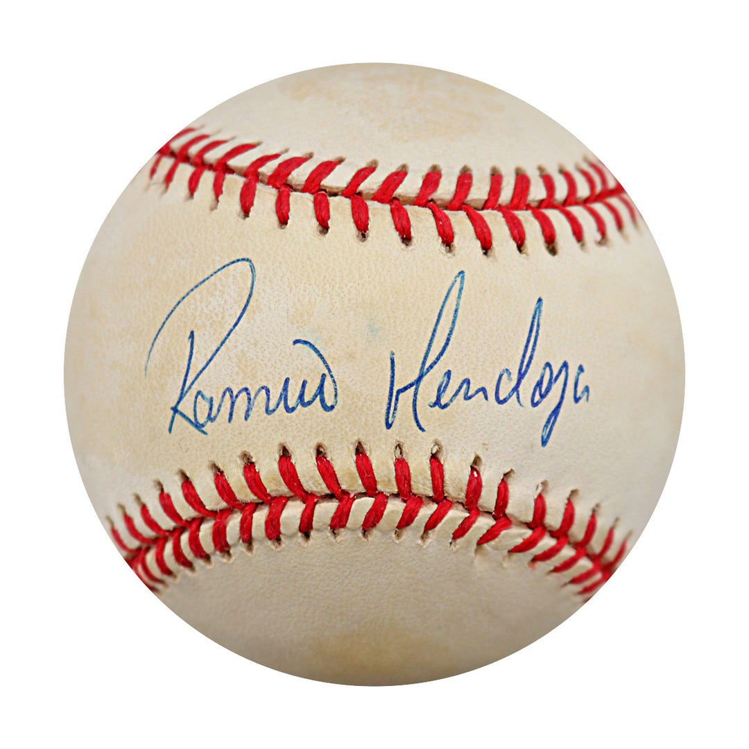Ramiro Mendoza New York Yankees Autographed OAL Baseball JSA COA