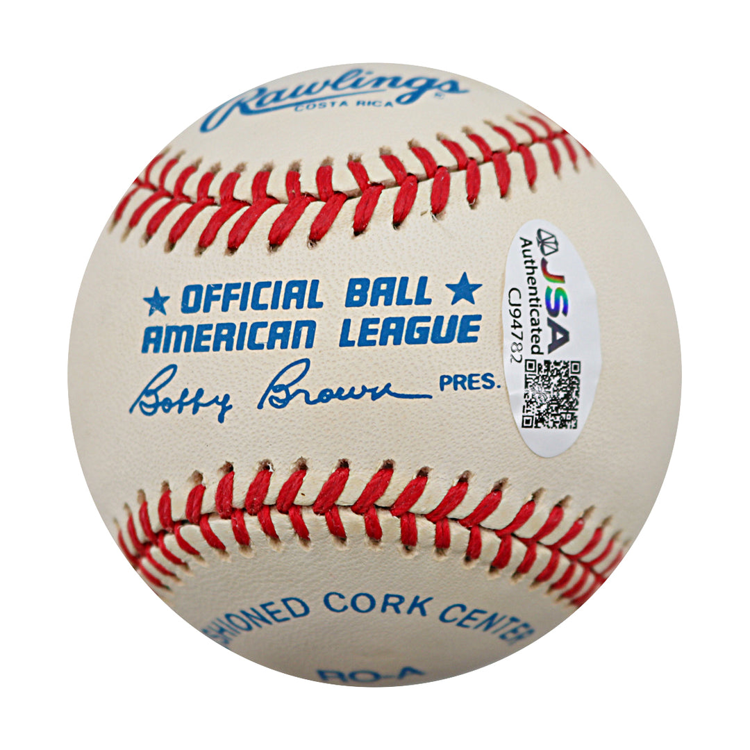 Lou Boudreau Cleveland Indians Autographed OAL Baseball JSA COA