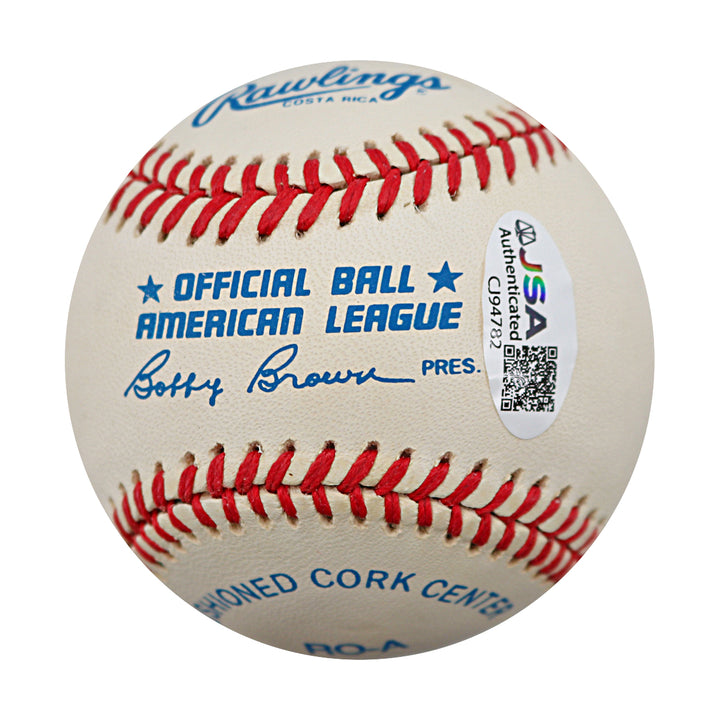 Lou Boudreau Cleveland Indians Autographed OAL Baseball JSA COA
