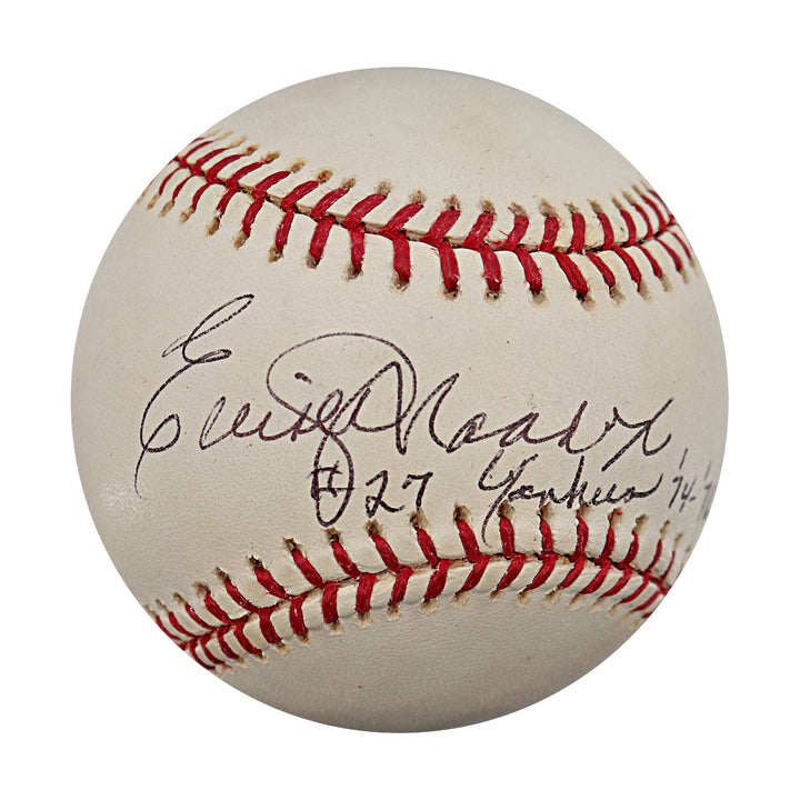 Elliott Maddox New York Yankees Autographed Inscribed OAL Baseball JSA COA