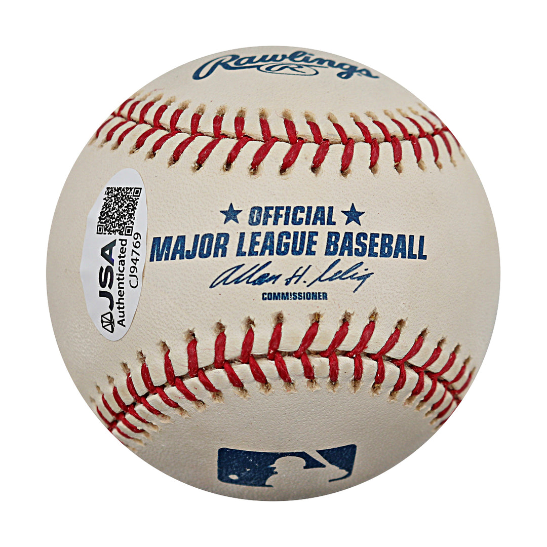 Elliott Maddox New York Yankees Autographed Inscribed OAL Baseball JSA COA