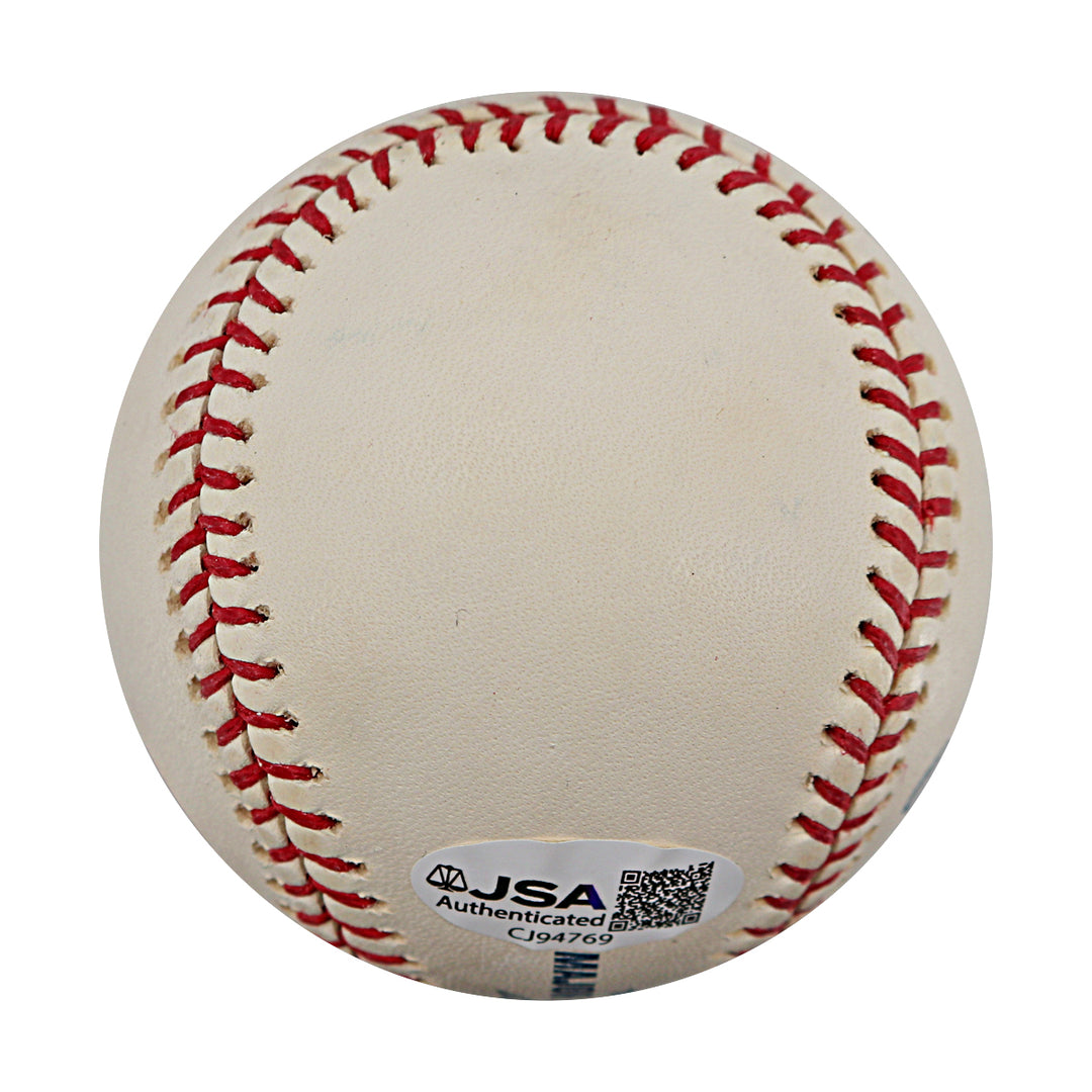 Elliott Maddox New York Yankees Autographed Inscribed OAL Baseball JSA COA
