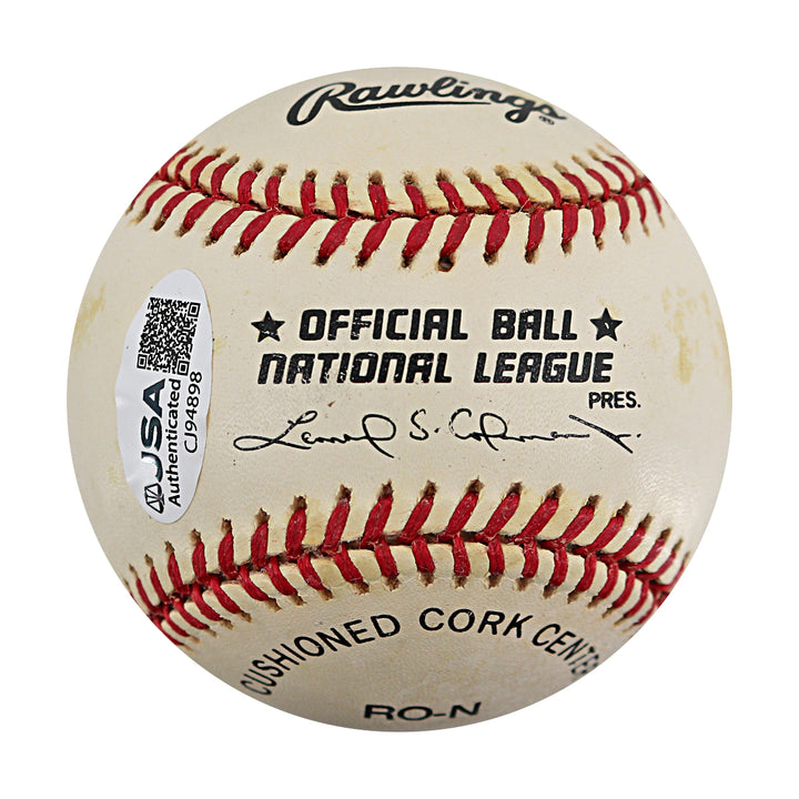 Julius Erving Philadelphia 76ers Autographed ONL Baseball JSA COA