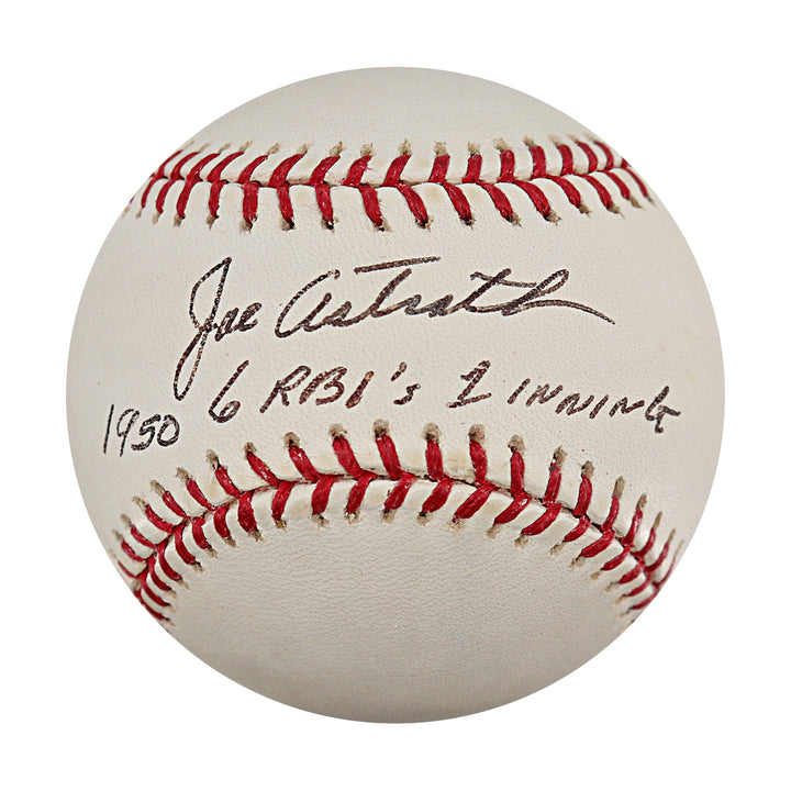 Joe Astroth Athlethics Autographed Inscribed OMLB Baseball JSA COA