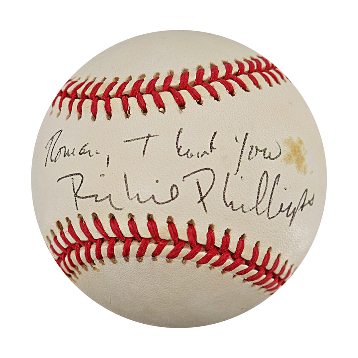 Richie Phillips Autographed Personalized ONL Baseball JSA COA