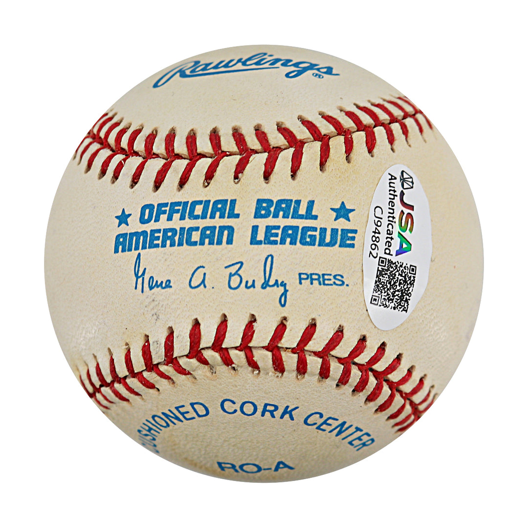 Homer Bush New York Yankees Autographed OAL Baseball JSA COA