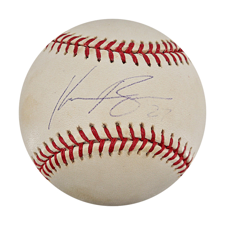 Kevin Brown Rangers Marlins Dodgers Autographed OMLB Baseball JSA COA-2