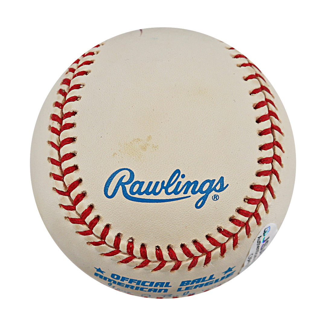 Dee Brown Royals Athletics Autographed OAL Baseball JSA COA