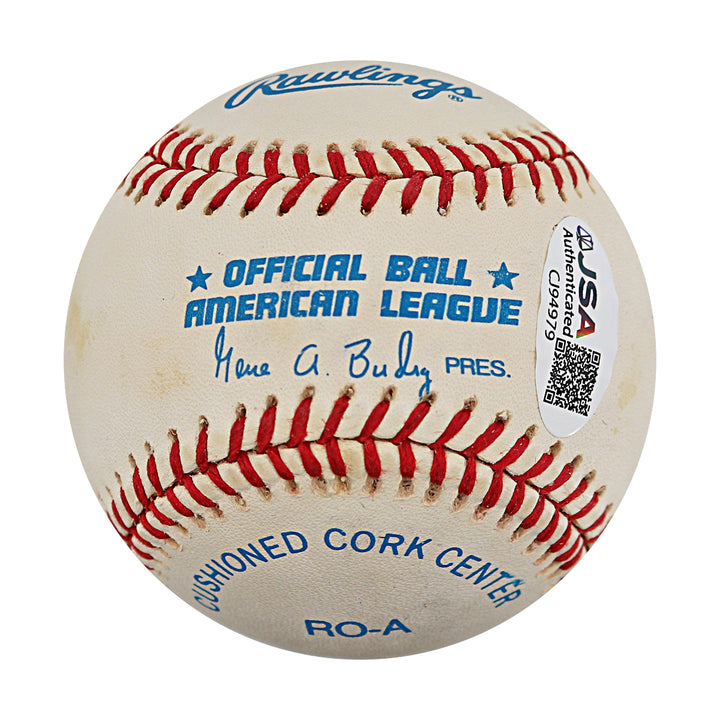 Dee Brown Royals Athletics Autographed OAL Baseball JSA COA