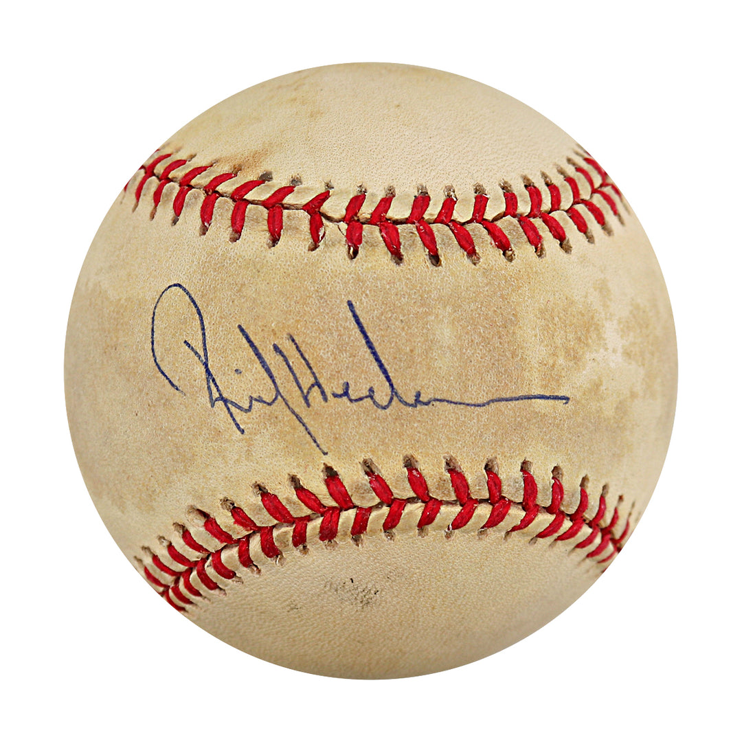 Rickey Henderson As Yankees Autographed OAL Baseball JSA COA