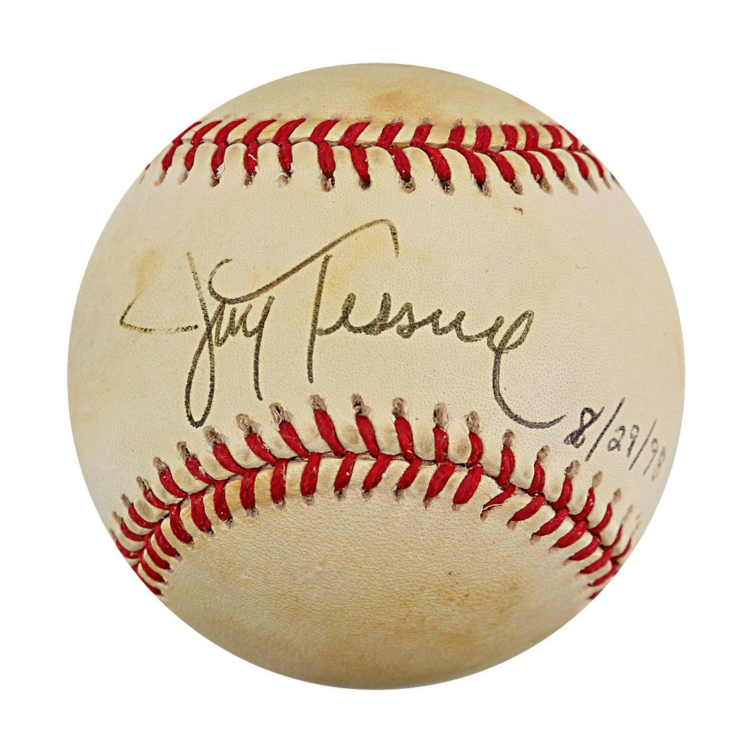 Jay Tessmer New York Yankees Autographed Inscribed OAL Baseball JSA COA