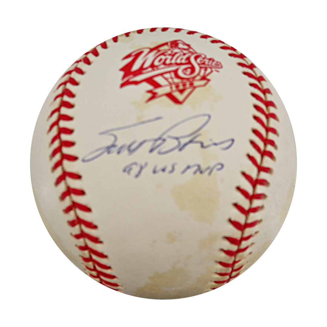 Scott Brosius Yankees Autographed Inscribed 1998 WS Logo Baseball JSA COA