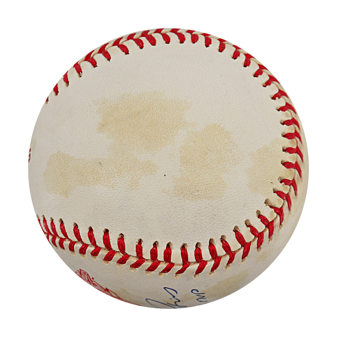Scott Brosius Yankees Autographed Inscribed 1998 WS Logo Baseball JSA COA