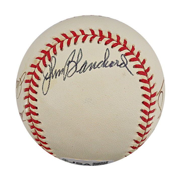 Skowron Blanchard Bauer Gibbs Lopez Yankees Autographed OAL Baseball JSA COA