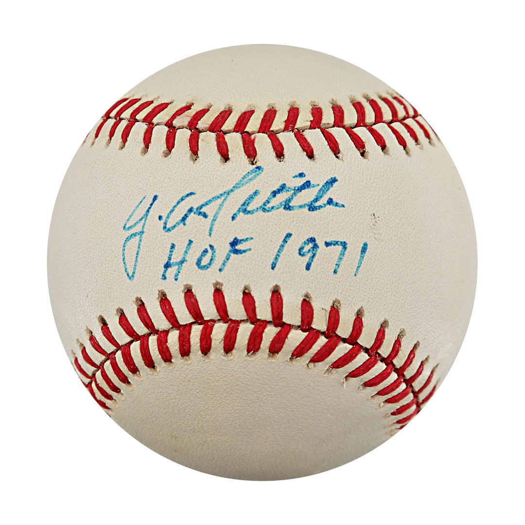 Y.A. Tittle New York Giants Autographed Inscribed OAL Baseball JSA COA