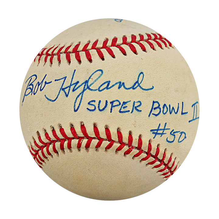Bob Hyland Packers Giants Autographed Personalized ONL Baseball JSA COA