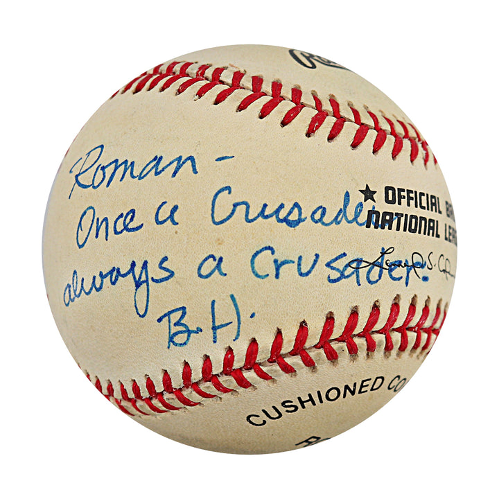 Bob Hyland Packers Giants Autographed Personalized ONL Baseball JSA COA