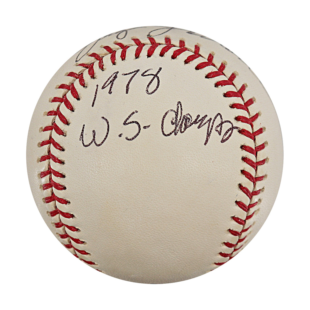 Jay Johnstone New York Yankees Autographed Inscribed OMLB Baseball JSA COA