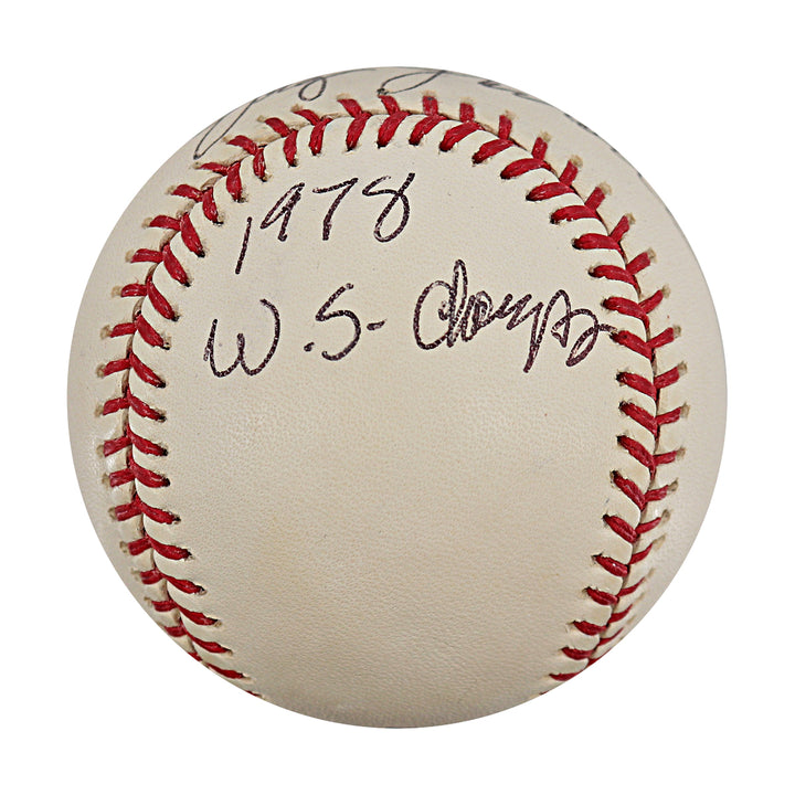 Jay Johnstone New York Yankees Autographed Inscribed OMLB Baseball JSA COA