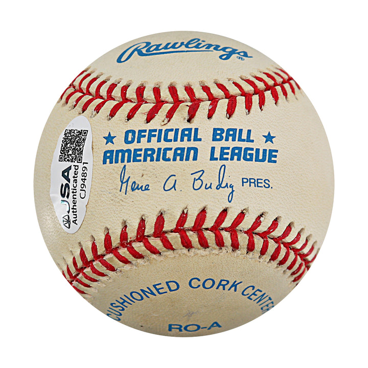 Juan Gonzalez Texas Rangers Autographed OAL Baseball JSA COA