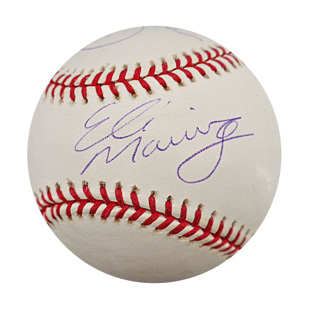Eli Manning Tiki Barber New York Giants Autographed OMLB Baseball Steiner COA