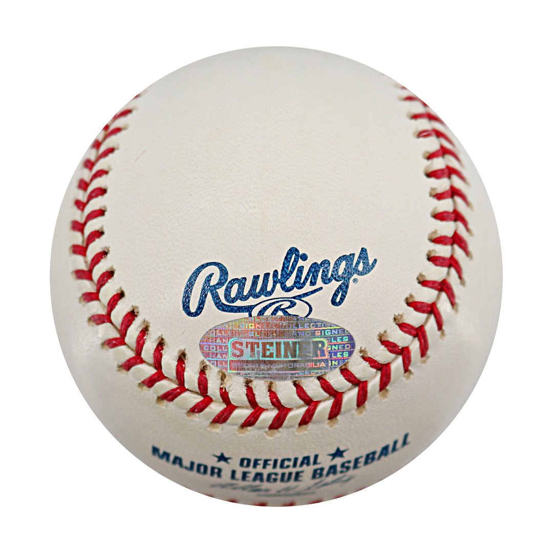 Tiki Barber New York Giants Autographed OMLB Baseball Steiner COA