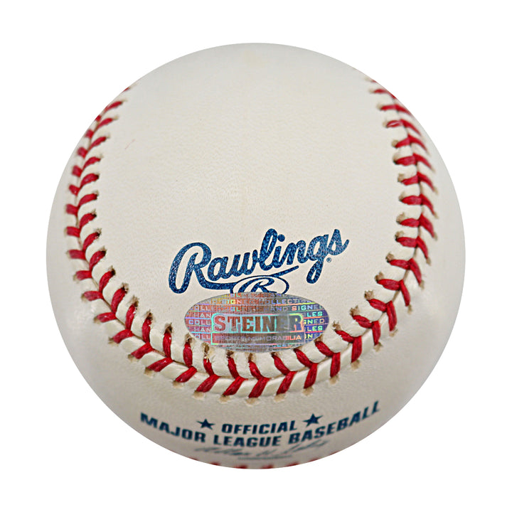 Tiki Barber New York Giants Autographed OMLB Baseball Steiner COA