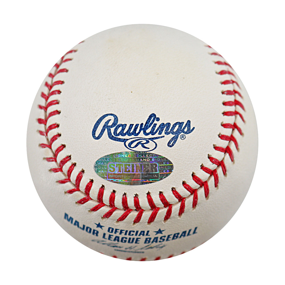 Evan Longoria Tampa Bay Rays Autographed OMLB Baseball Steiner COA