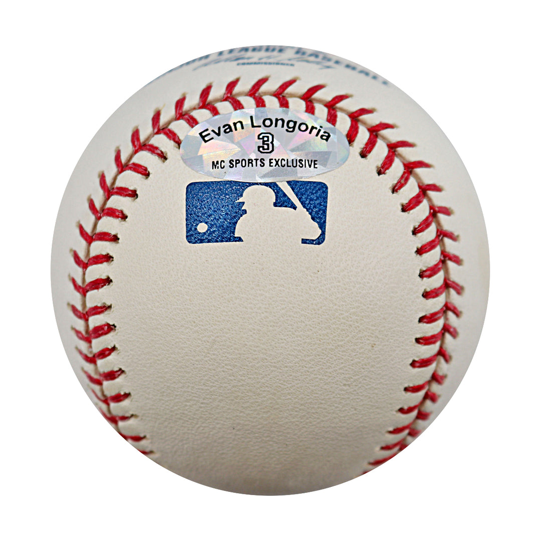 Evan Longoria Tampa Bay Rays Autographed OMLB Baseball Steiner COA