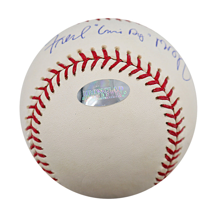 Fred McGriff Rays Braves Autographed Inscribed OMLB Baseball IronClad Auth Holo
