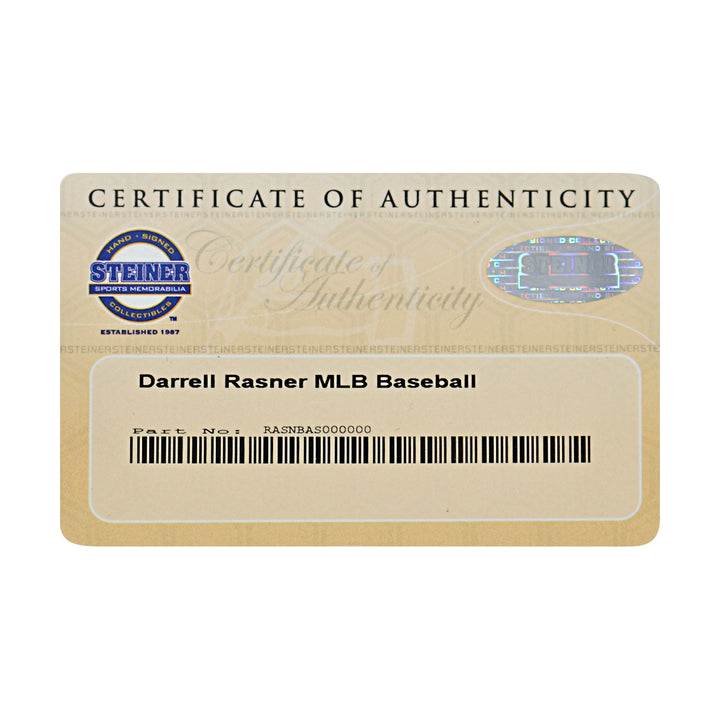 Darrell Rasner New York Yankees Autographed OMLB Baseball Steiner COA