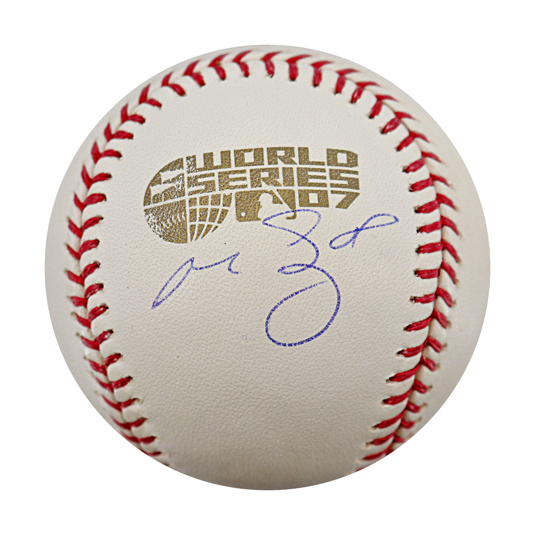 Manny Ramirez Red Sox Autographed 2007 World Series Logo Baseball Steiner COA