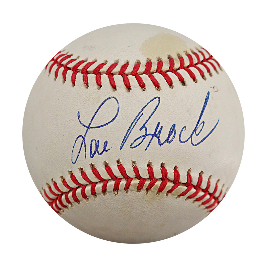 Lou Brock St. Louis Cardinals Autographed ONL Baseball JSA COA