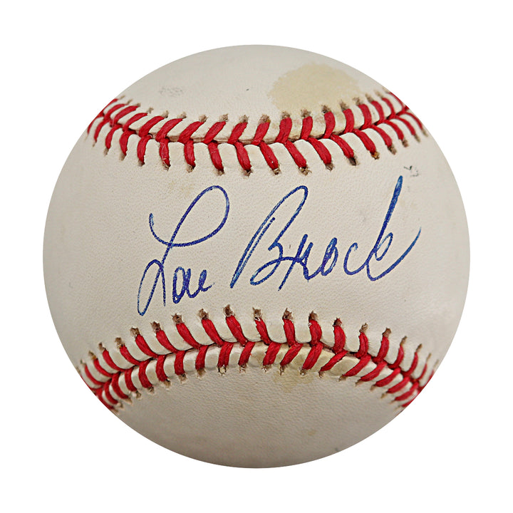 Lou Brock St. Louis Cardinals Autographed ONL Baseball JSA COA