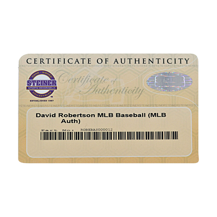 David Robertson Yankees Phillies Autographed OMLB Baseball Steiner COA