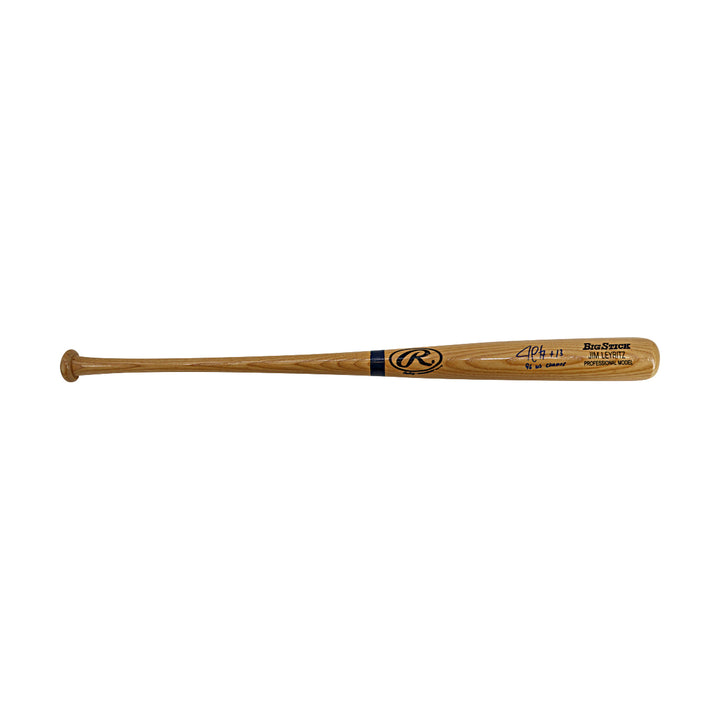 Jim Leyritz New York Yankees Signed Inscribed Game Model Bat All American COA