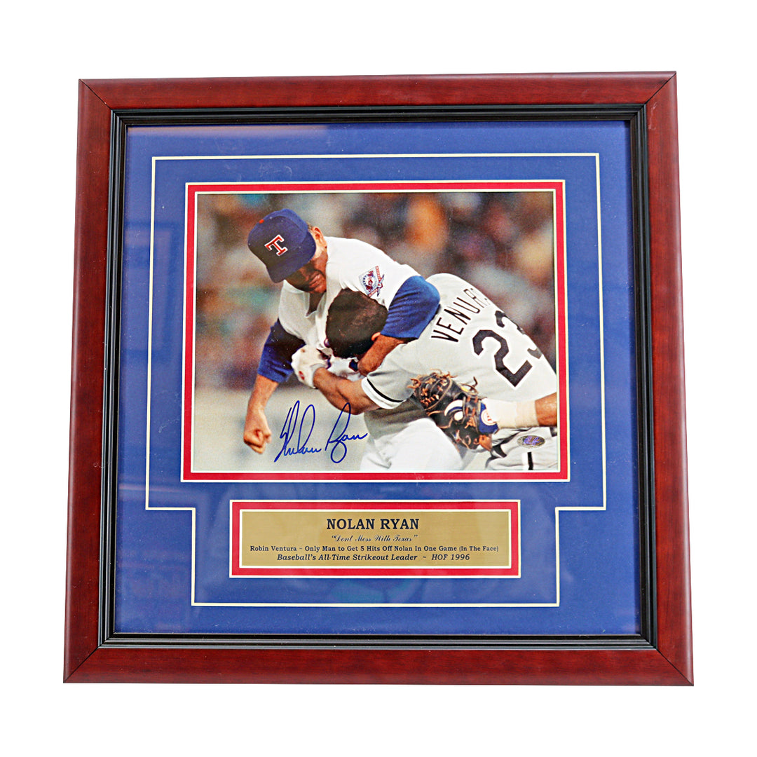 Nolan Ryan Texas Rangers Autographed Framed 8x10 Photo Nolan Ryan Holo