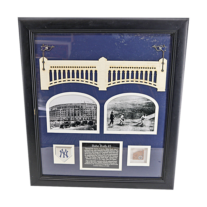 Babe Ruth New York Yankees Framed Game Used Dirt 12x14 Collage MLB Holo