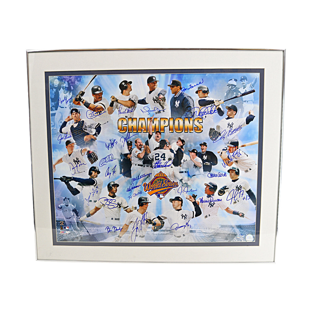 1996 Yankees Team Multi Signed Framed 16x20 Photo 27 Autos /23 All American LOA