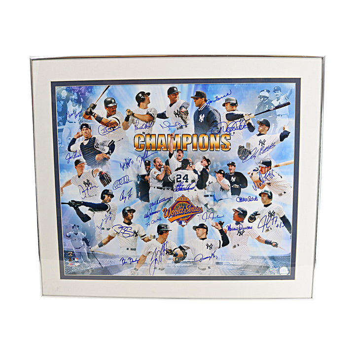 1996 Yankees Team Multi Signed Framed 16x20 Photo 27 Autos /23 All American LOA
