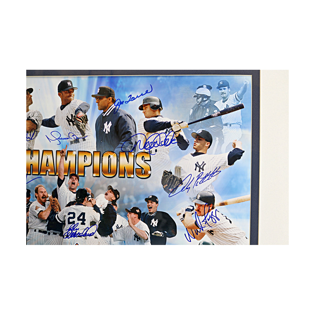 1996 Yankees Team Multi Signed Framed 16x20 Photo 27 Autos /23 All American LOA