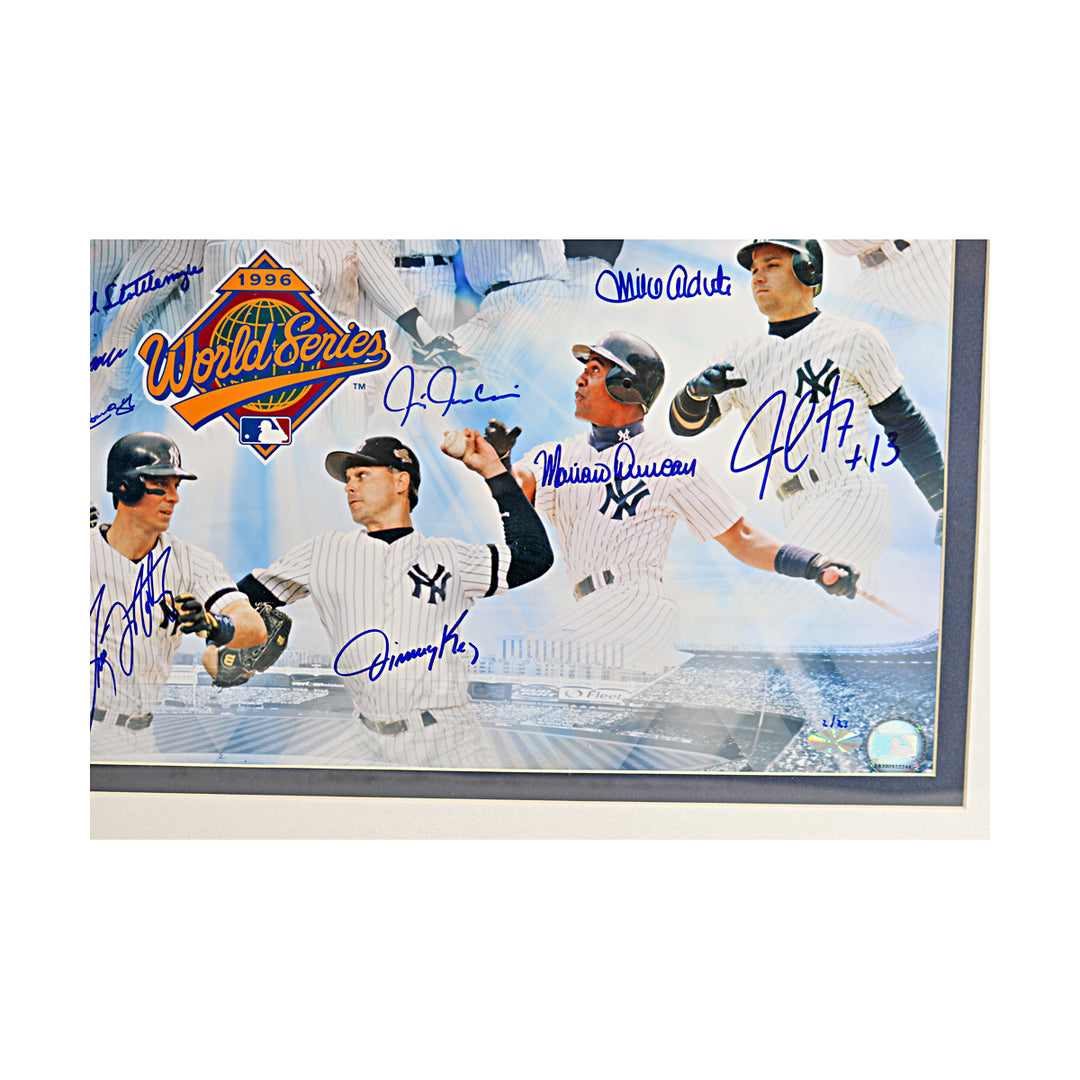 1996 Yankees Team Multi Signed Framed 16x20 Photo 27 Autos /23 All American LOA