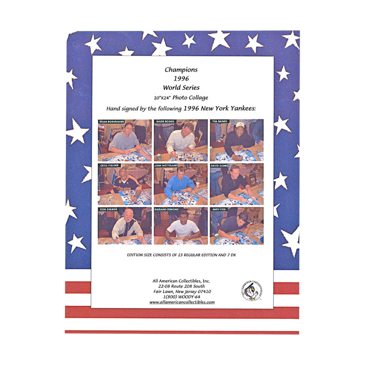 1996 Yankees Team Multi Signed Framed 16x20 Photo 27 Autos /23 All American LOA