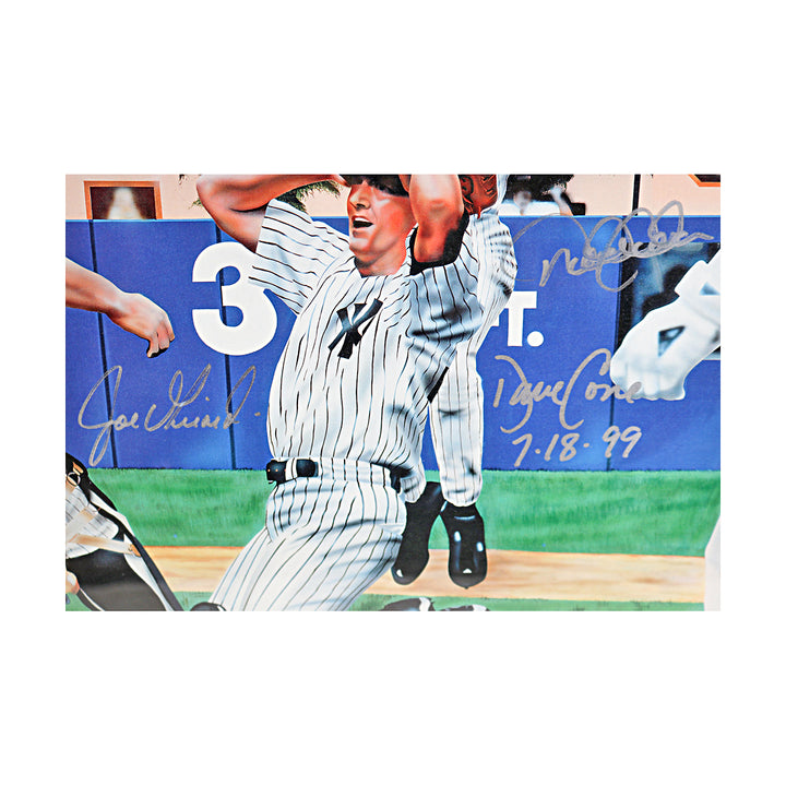 Jeter Cone Girardi Yankees Multi Signed Framed PG 16x20 /1999 All American LOA