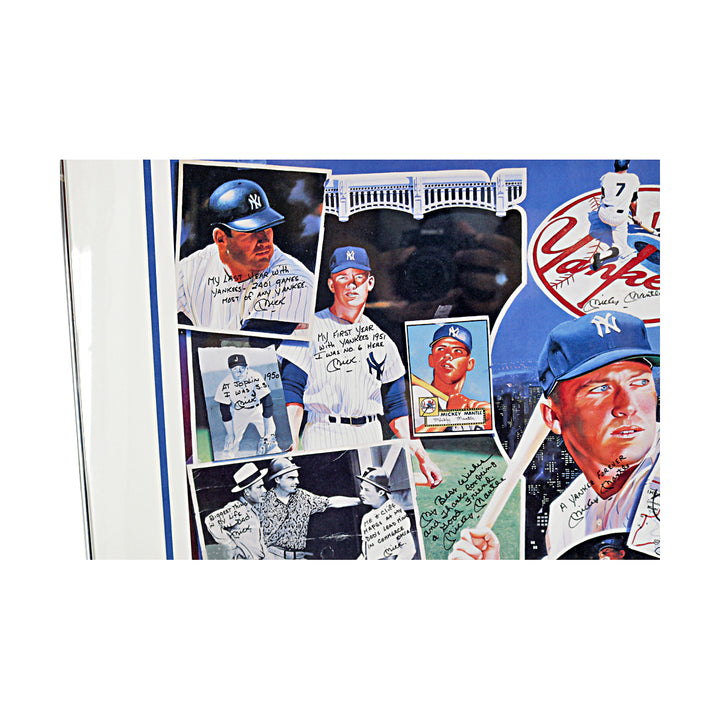 Mickey Mantle Yankees Autographed Framed 23x30 Litho LE/2401 All American LOA