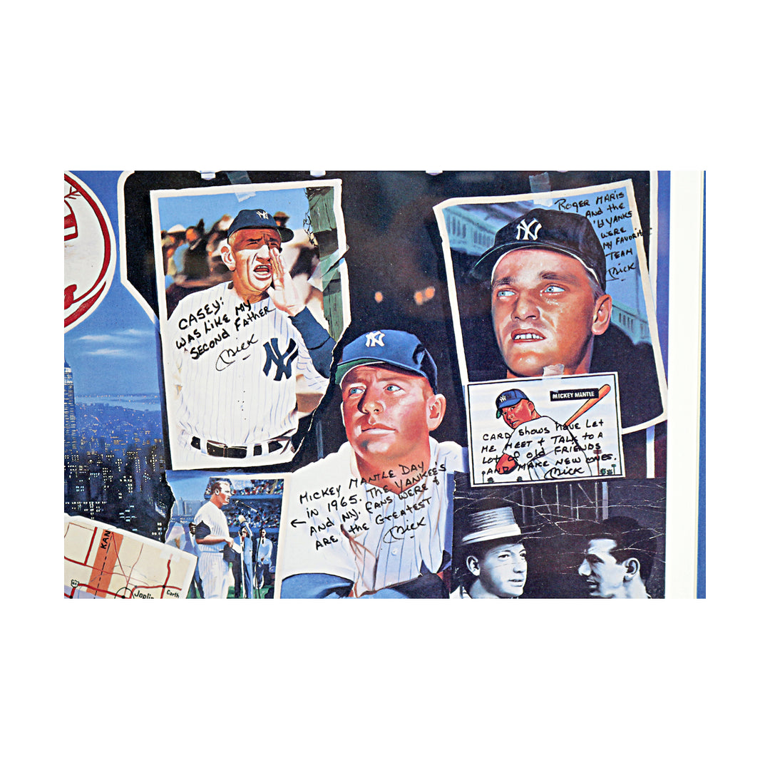 Mickey Mantle Yankees Autographed Framed 23x30 Litho LE/2401 All American LOA
