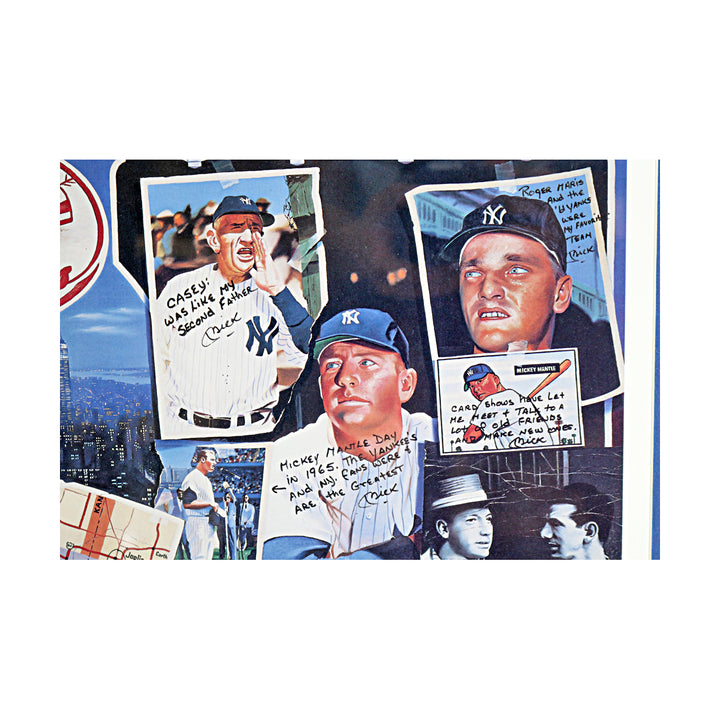 Mickey Mantle Yankees Autographed Framed 23x30 Litho LE/2401 All American LOA